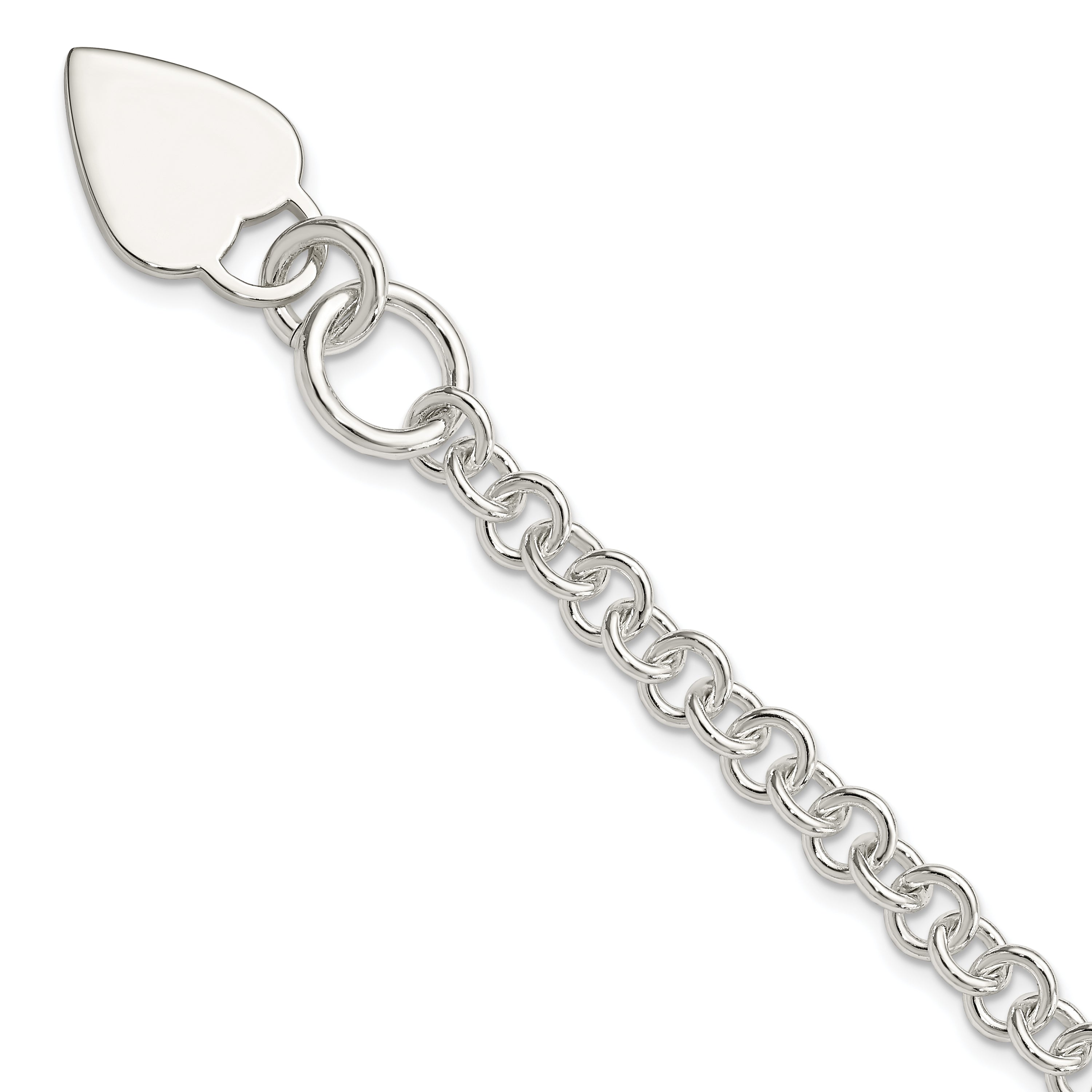 Sterling Silver Polished Heart Bracelet Main image