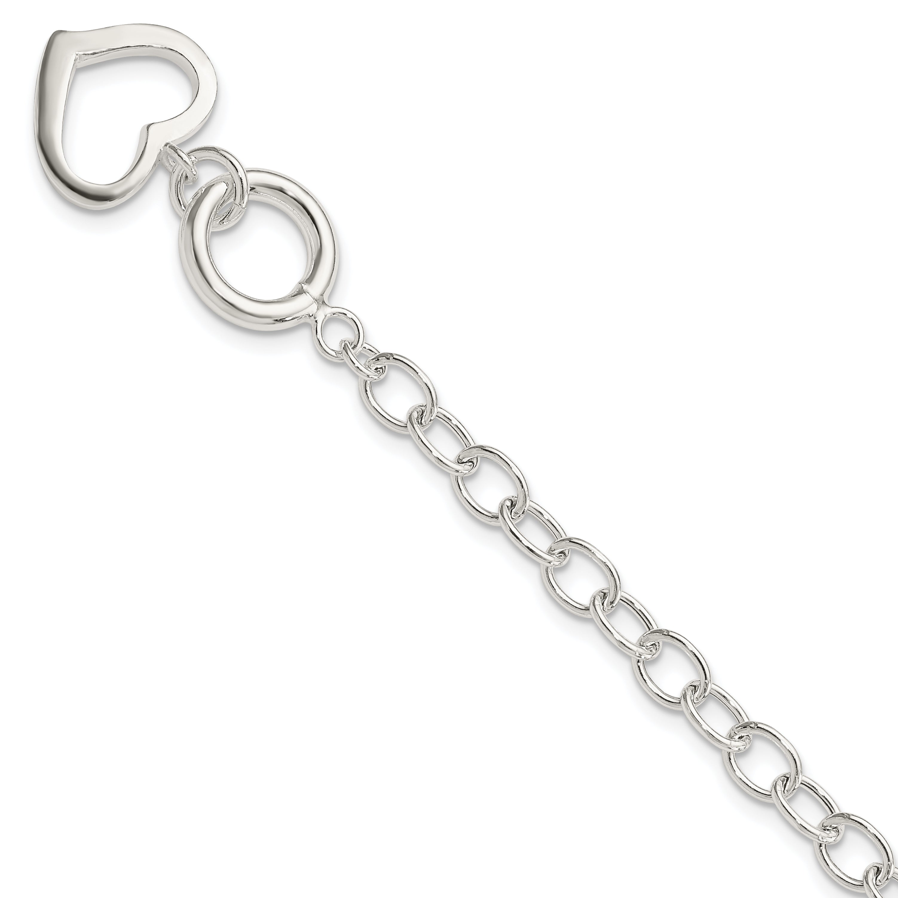 Sterling Silver Open Link Heart Bracelet Main image