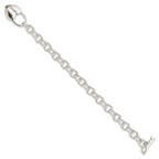 Sterling Silver Polished Heart and Key Bracelet