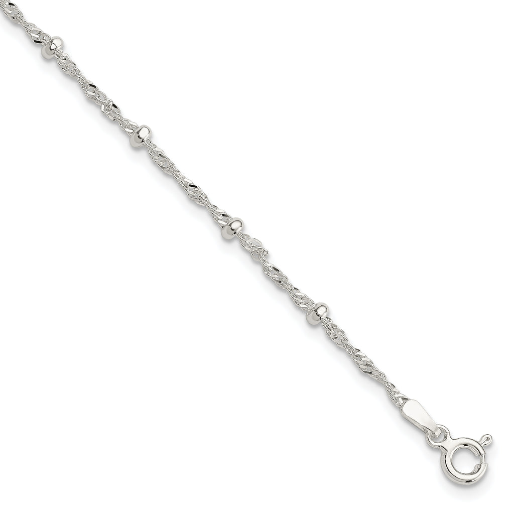 Sterling Silver with 1in Ext Fancy Bracelet