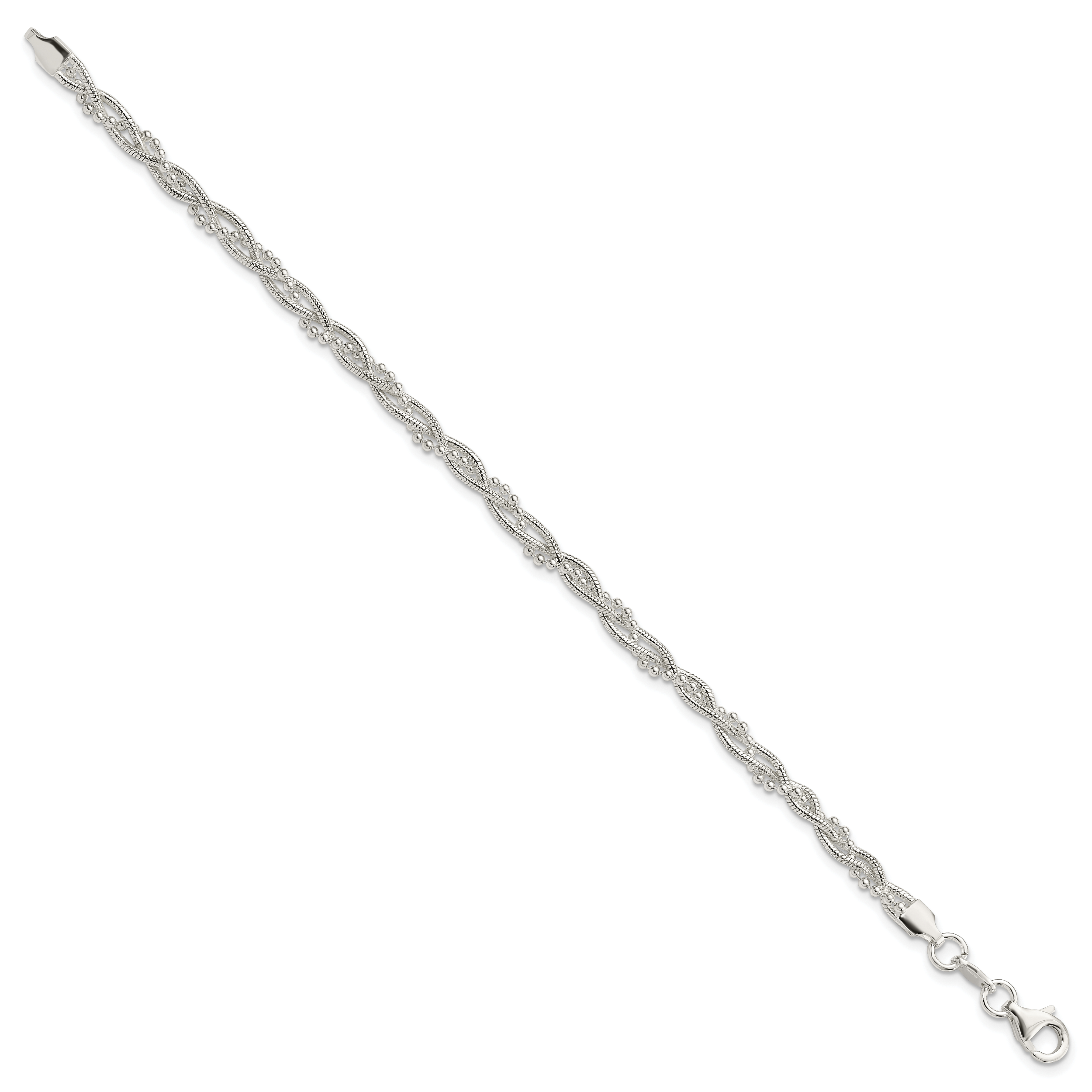 Sterling Silver Fancy Braided Bracelet Secondary image