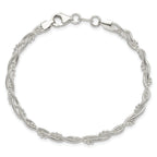 Sterling Silver Polished Fancy Braided 7.5 inch Bracelet