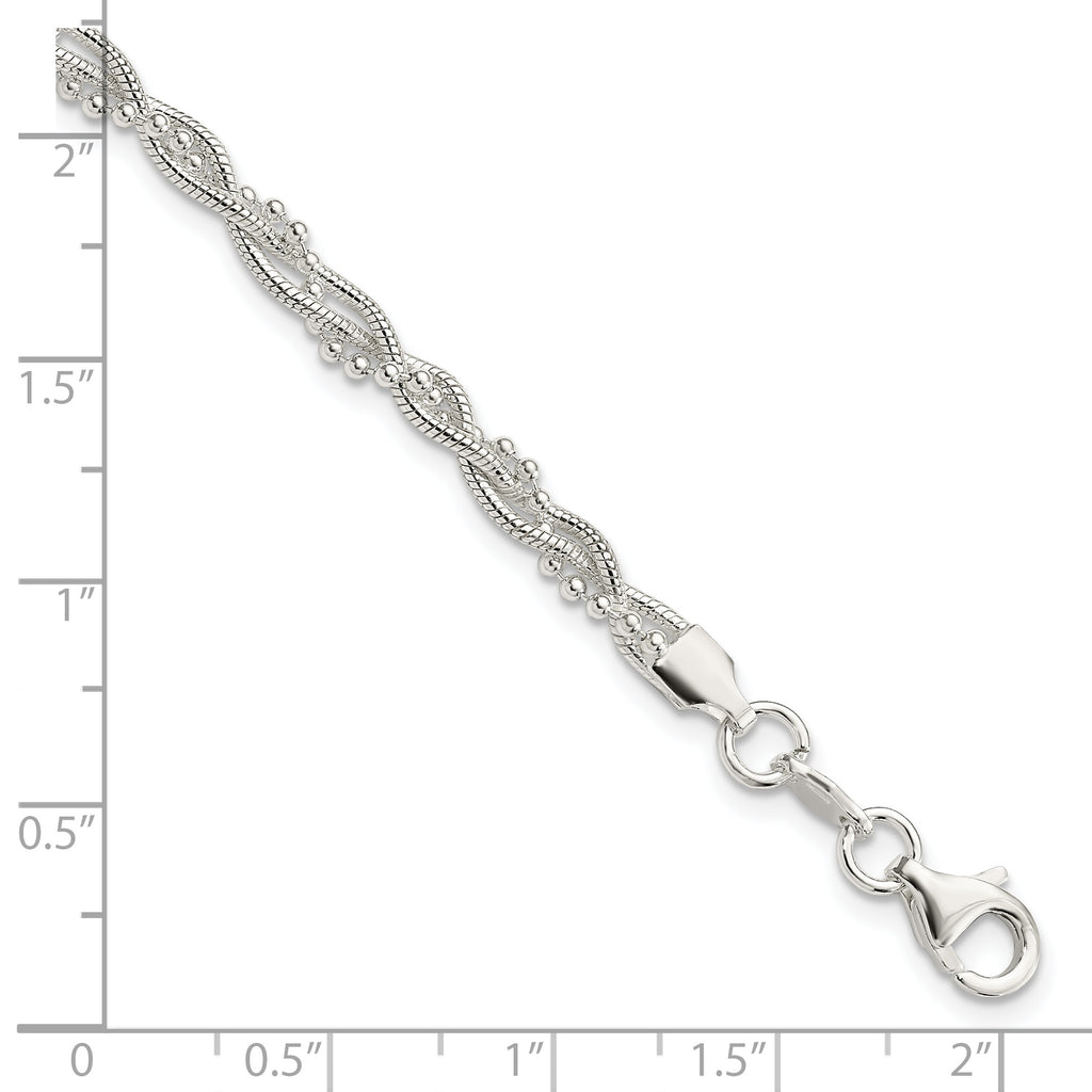 Sterling Silver Fancy Braided Bracelet