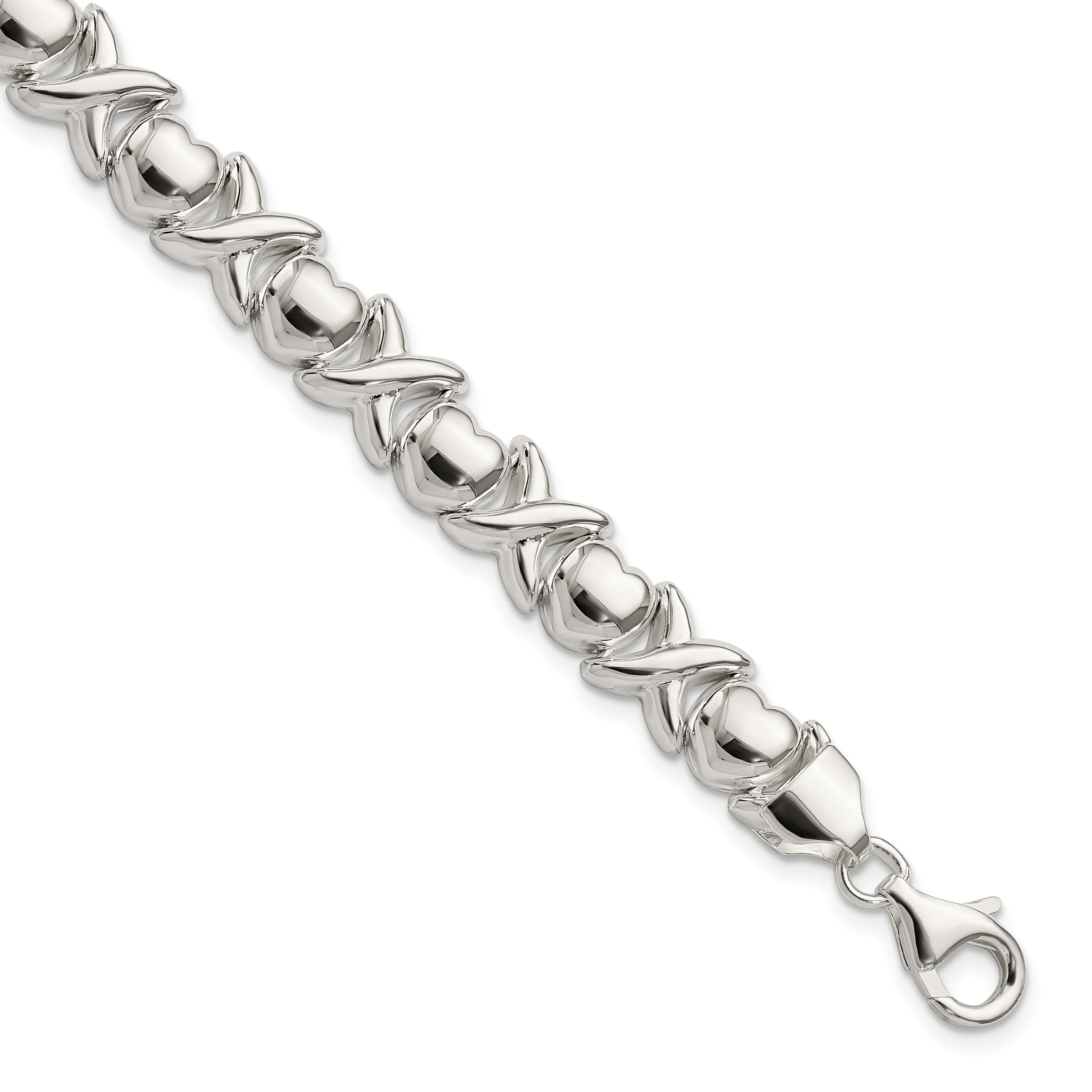 Sterling Silver Polished X and O Bracelet Main image