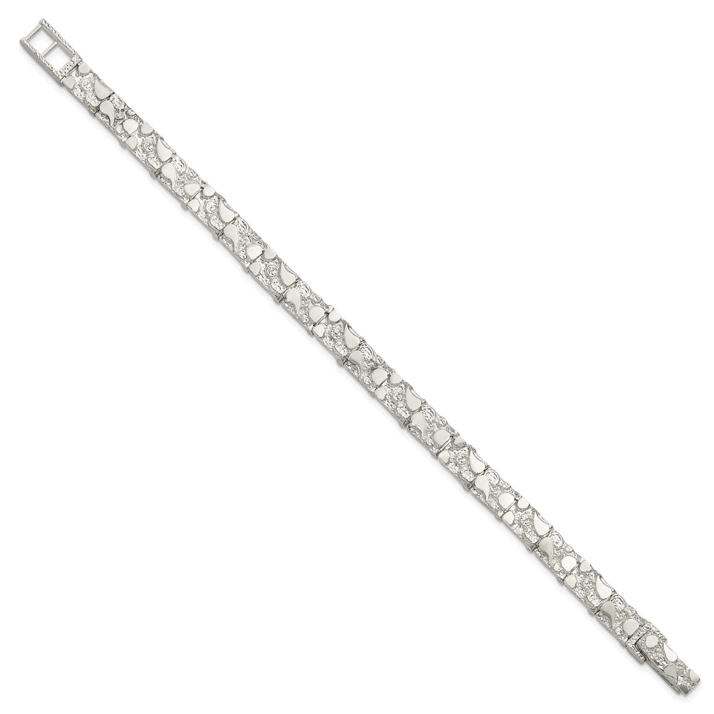 Nugget Link Bracelet in Sterling Silver, 7mm, 7 Inch - Sophia Jewelers