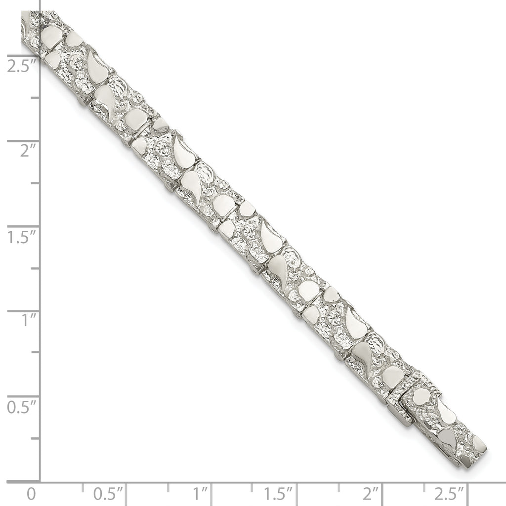 Sterling Silver 7mm Nugget Bracelet