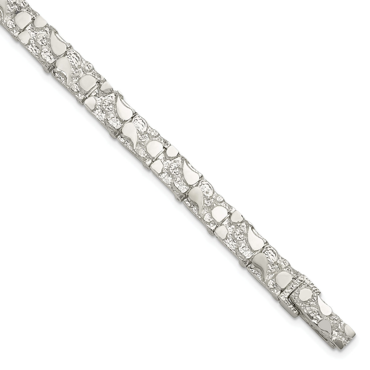 Nugget Link Bracelet in Sterling Silver, 7mm, 7 Inch - Sophia Jewelers Main image