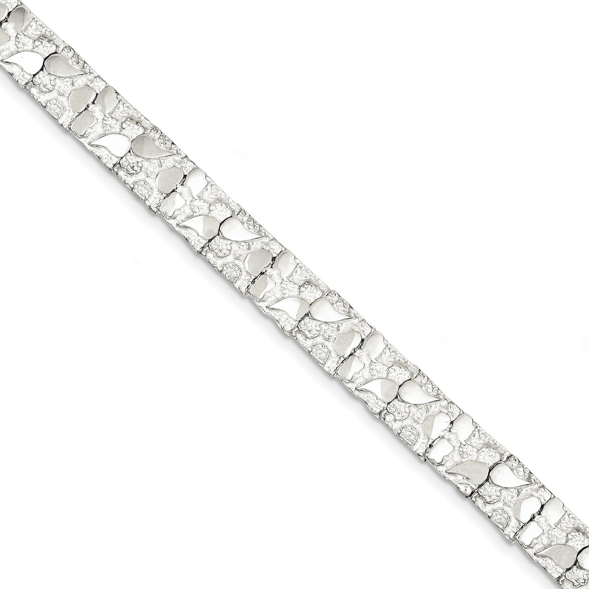 Nugget Link Bracelet in Sterling Silver, 9mm - Sophia Jewelers Main image