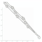 Sterling Silver Polished Bead Snake Chain Bracelet