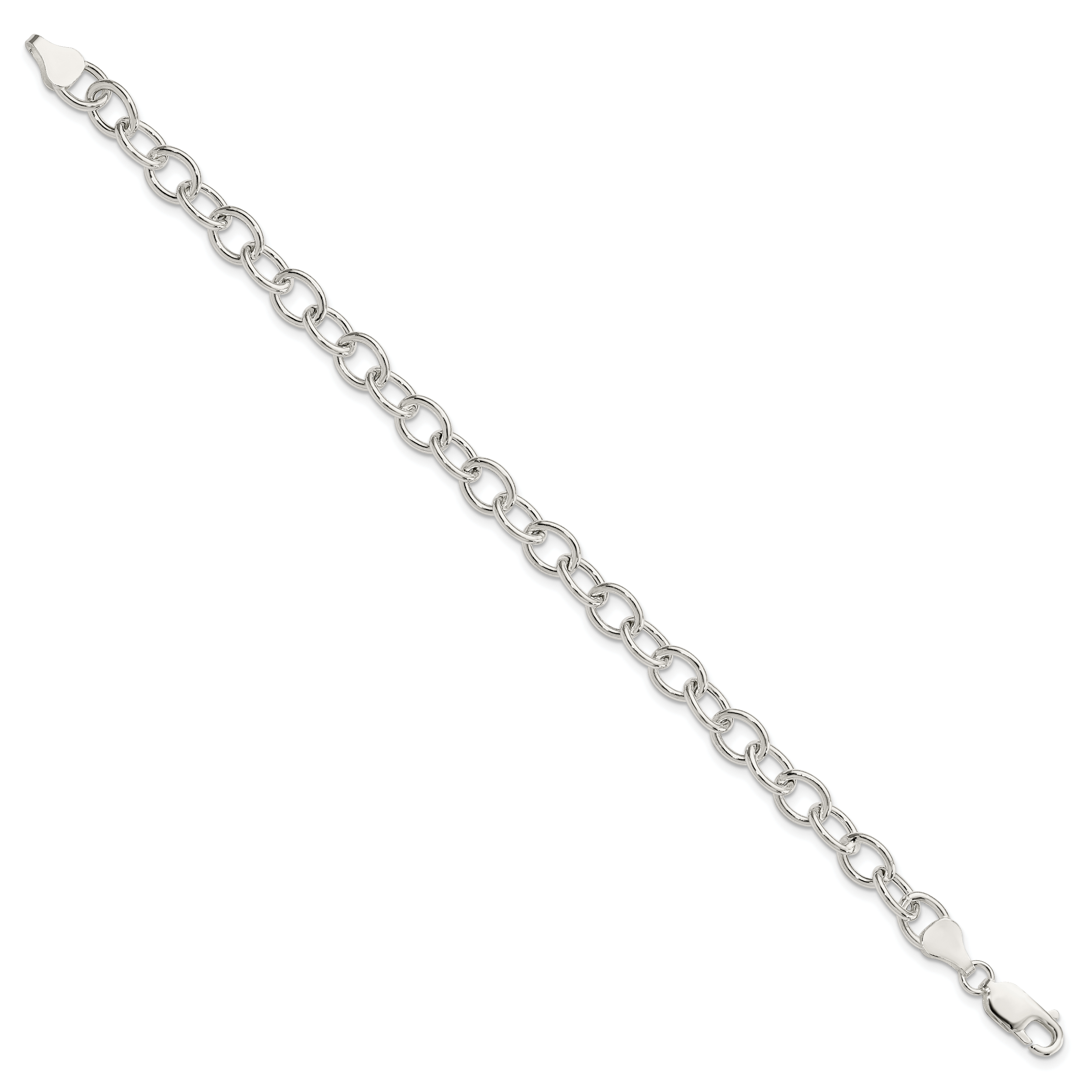 Cable Chain Bracelet in Sterling Silver, 6.75mm Secondary image