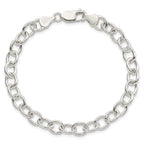 Sterling Silver Polished 6.75mm Cable Link 7.5 inch Bracelet