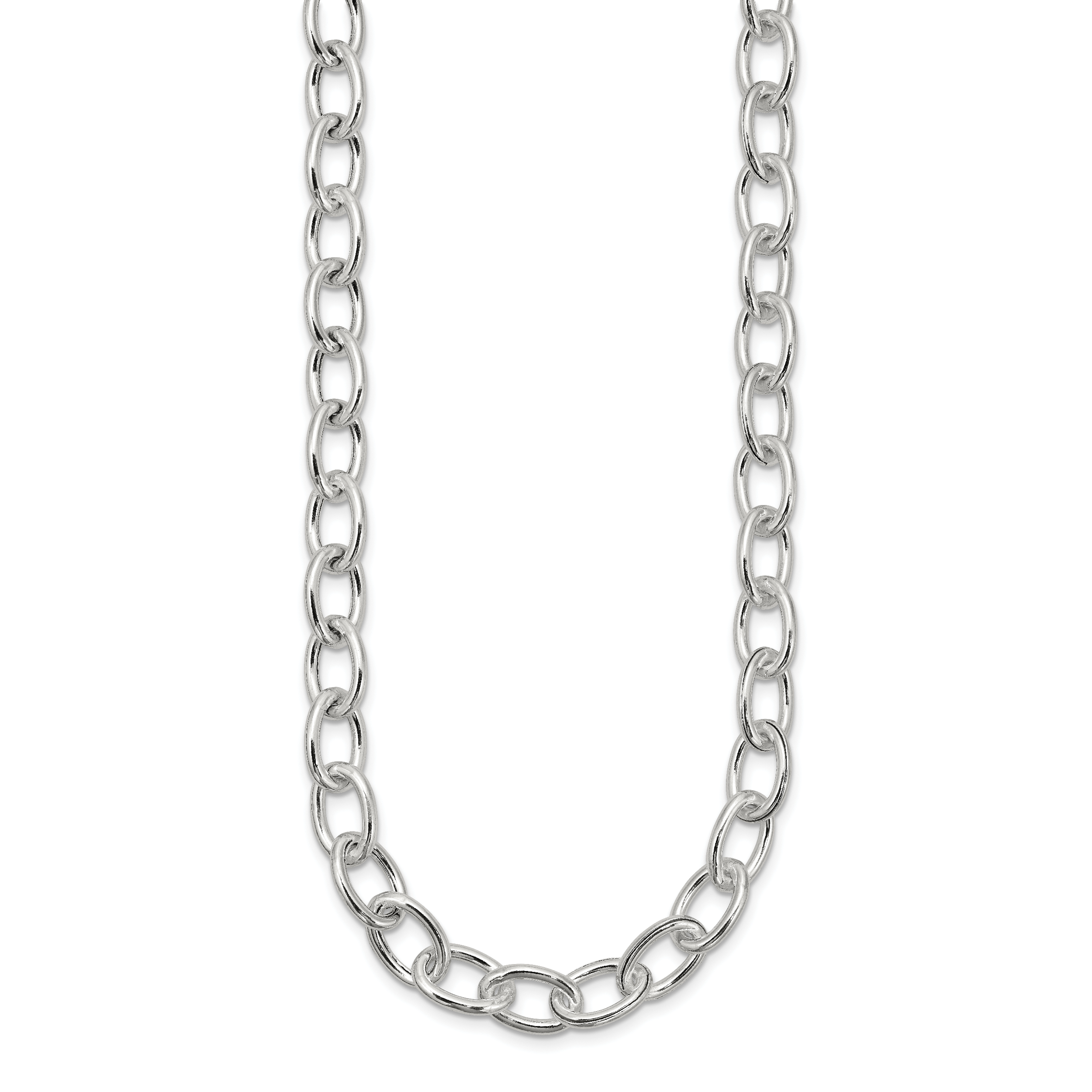 Sterling Silver Open Link Cable 8.50mm Necklace Secondary image