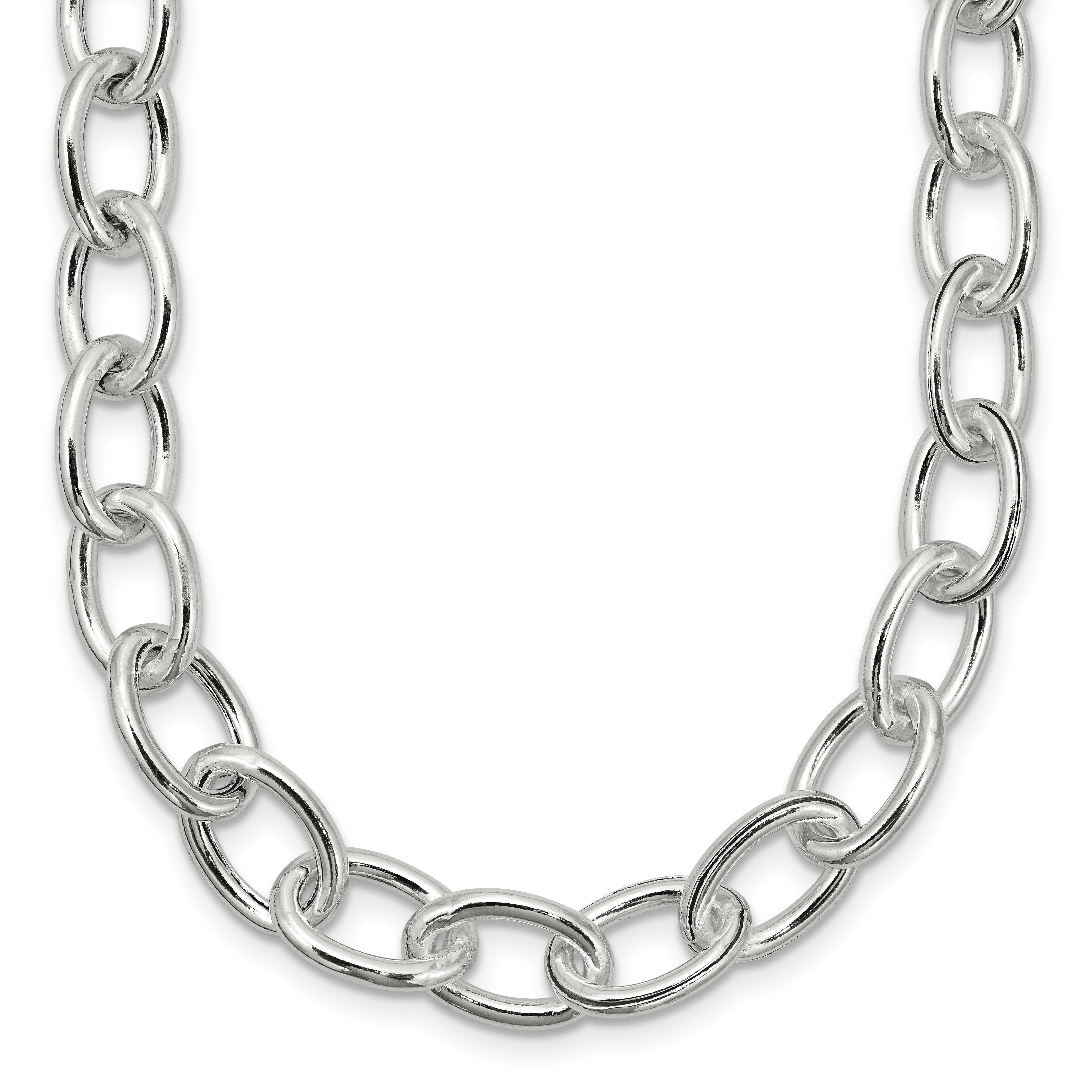 Sterling Silver Open Link Cable 8.50mm Necklace Main image