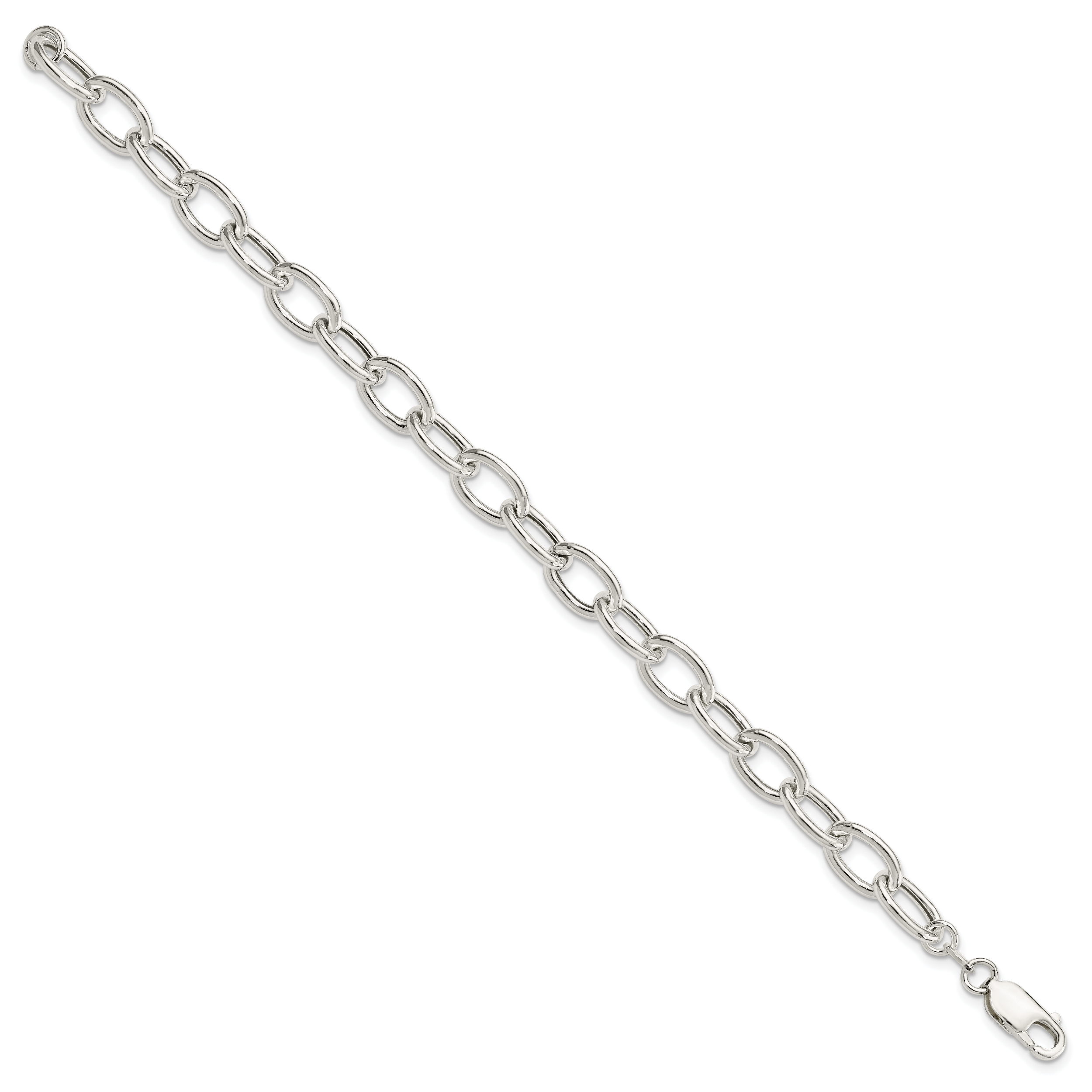 Sterling Silver Open Link Cable 8.50mm Bracelet Secondary image