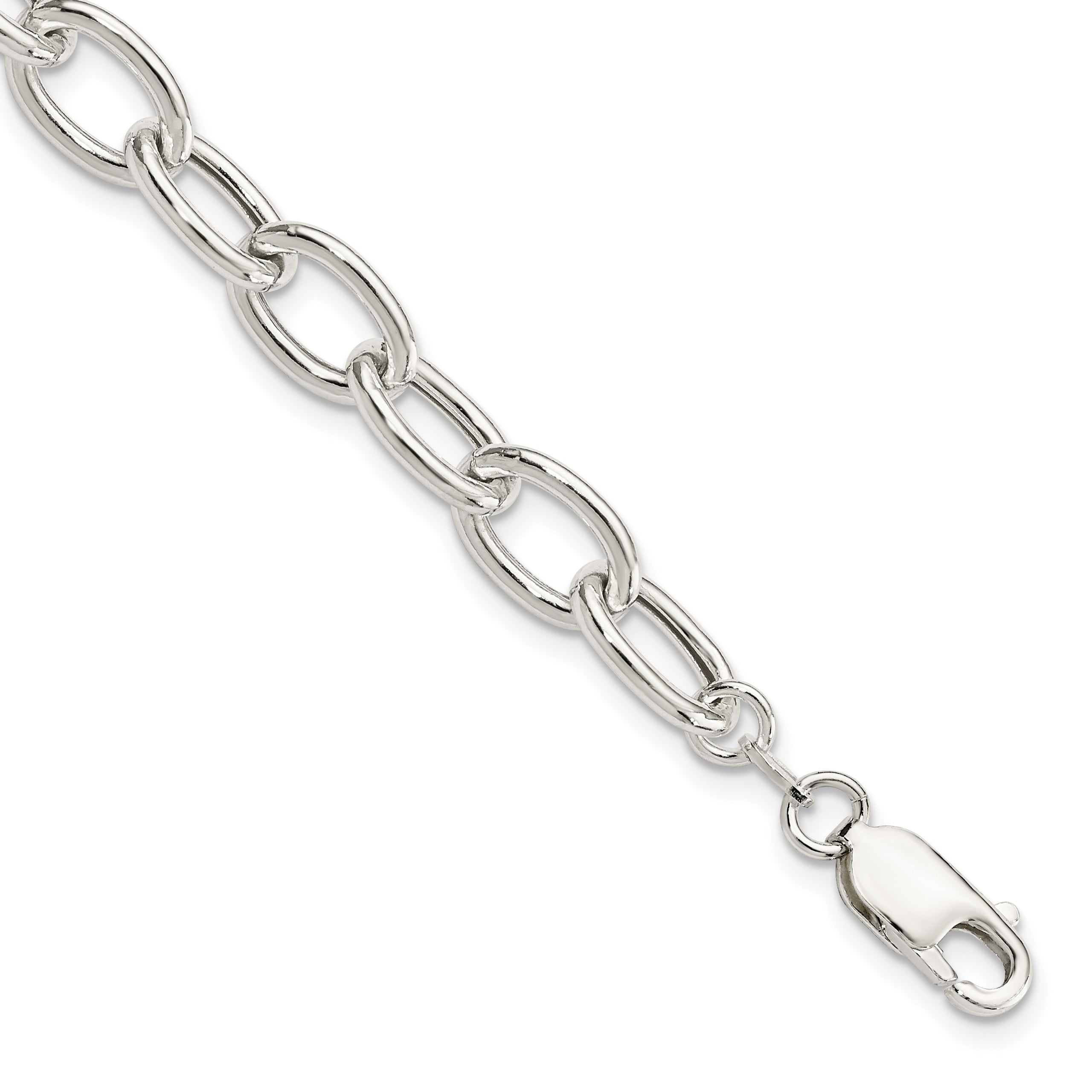 Sterling Silver Open Link Cable 8.50mm Bracelet Main image