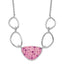Sterling Silver Polished Pink Preciosa Crystal Triangle Necklace
