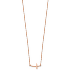 Sterling Silver RG-plated Small Sideways Curved Cross Necklace