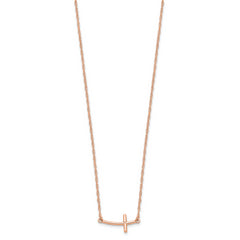 Sterling Silver RG-plated Small Sideways Curved Cross Necklace
