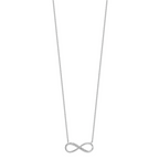 Sterling Silver Rhodium-plated with CZ Infinity With  2 IN EXT Necklace