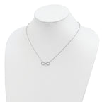 Sterling Silver Rhodium-plated with CZ Infinity With  2 IN EXT Necklace