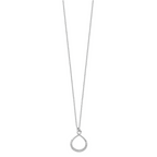 Sterling Silver Rhodium-plated with CZ Infinity With  2 IN EXT Necklace