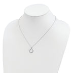 Sterling Silver Rhodium-plated with CZ Infinity With  2 IN EXT Necklace