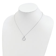 Sterling Silver Rhodium-plated with CZ Infinity With  2 IN EXT Necklace