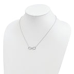 Sterling Silver Rhodium-plated with CZ Infinity With  2 IN EXT Necklace