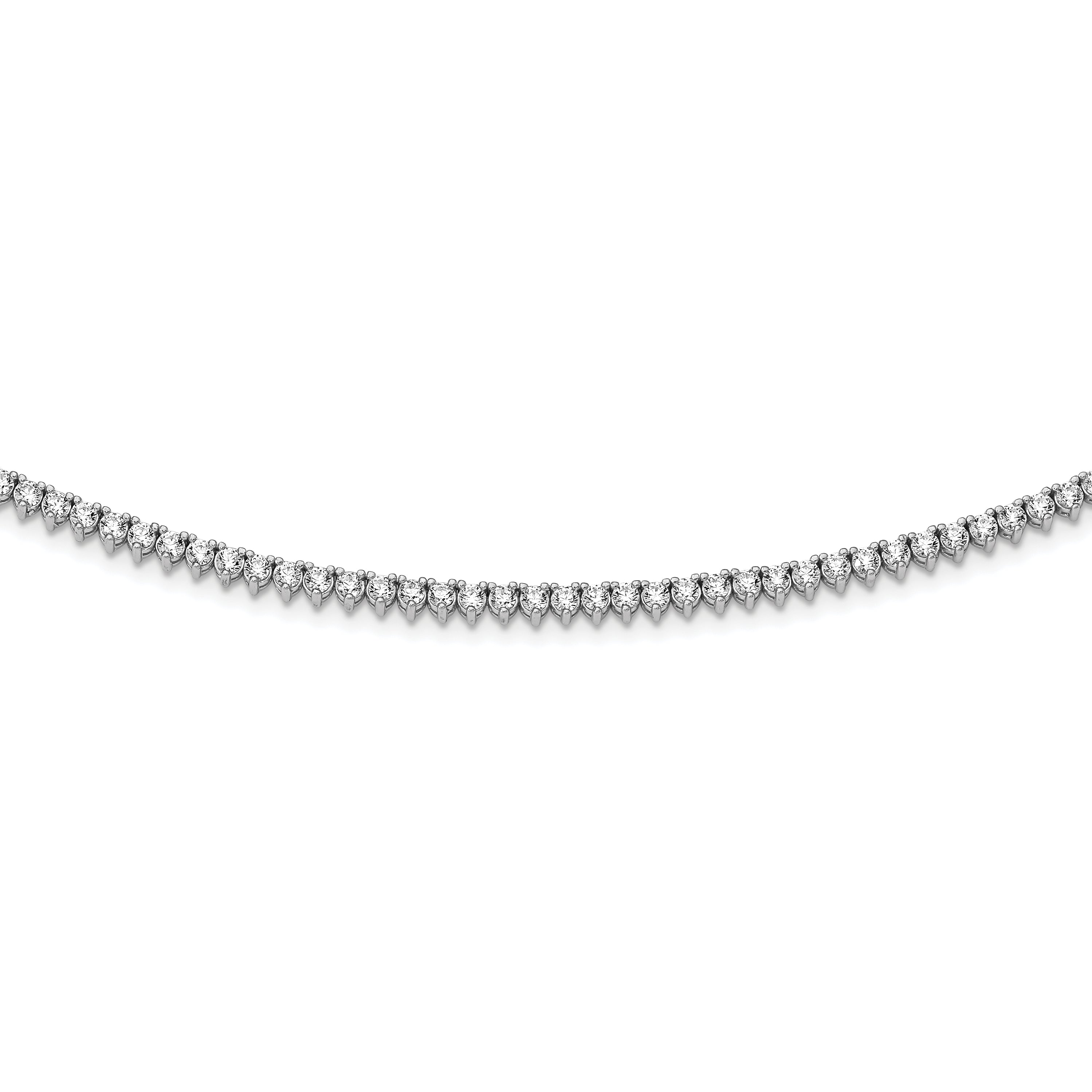 Sterling Shimmer Sterling Silver Rhodium-plated 18 inch 163 Stone CZ Riviera Necklace Main image