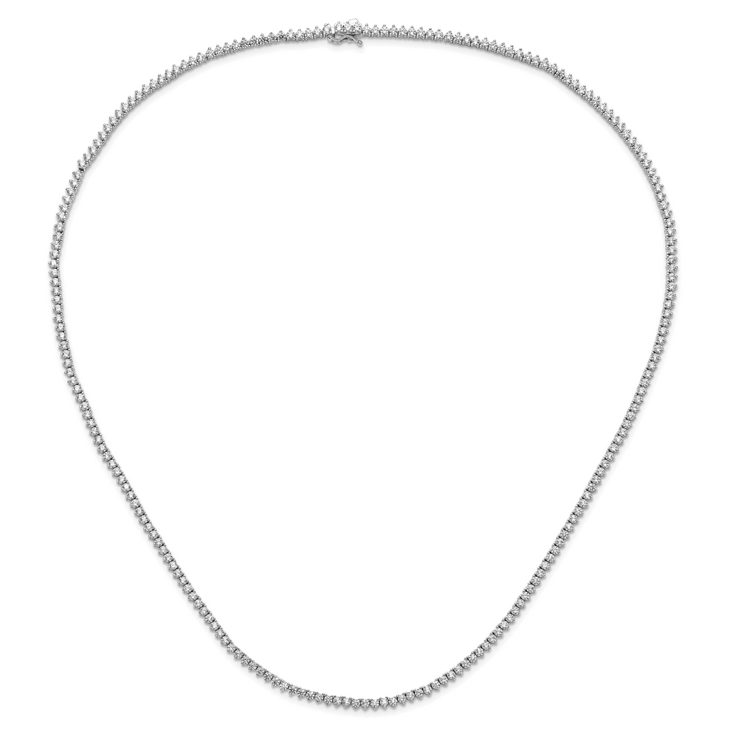 Sterling Shimmer Sterling Silver Rhodium-plated 24 inch 218 Stone CZ Riviera Necklace