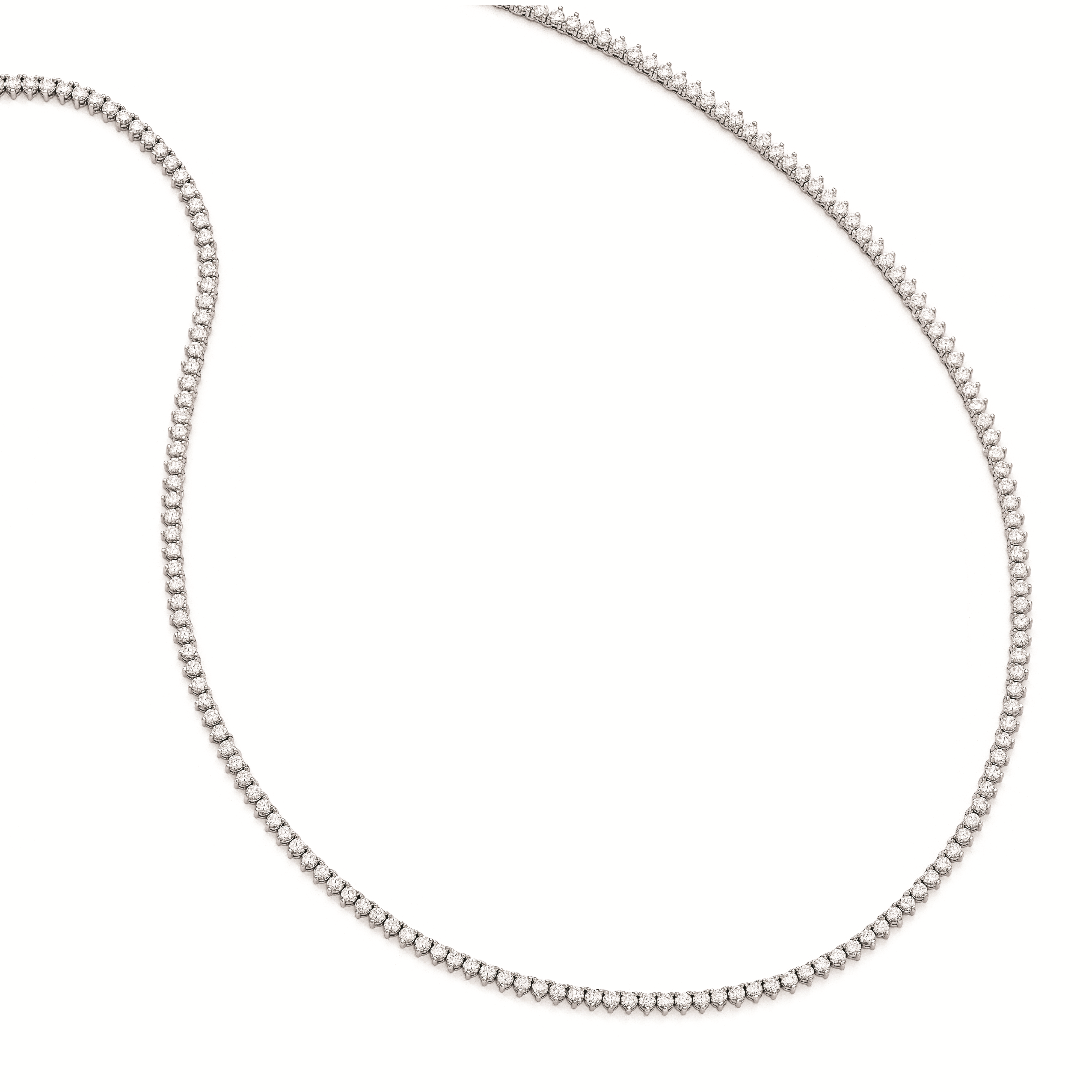 Sterling Shimmer Sterling Silver Rhodium-plated 36 inch 269 Stone CZ Riviera Necklace Secondary image