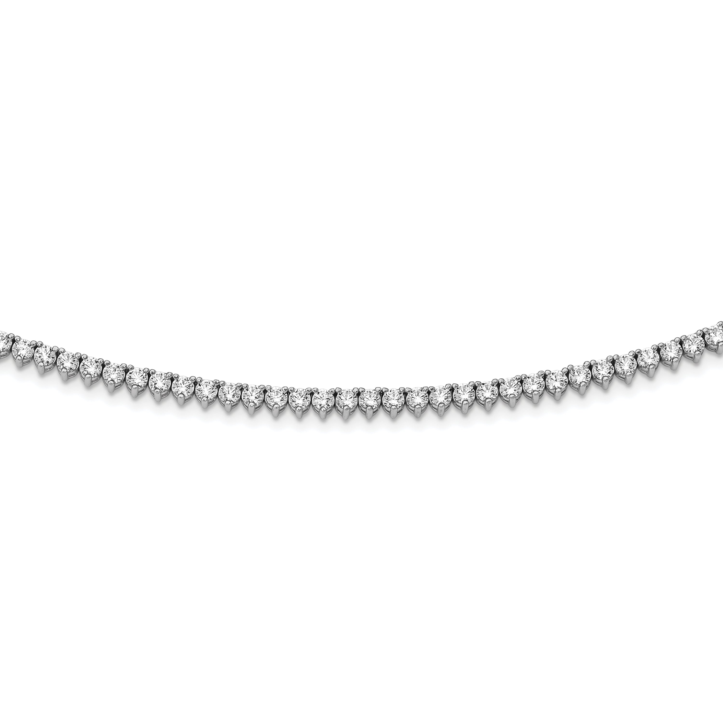Sterling Shimmer Sterling Silver Rhodium-plated 36 inch 269 Stone CZ Riviera Necklace Main image