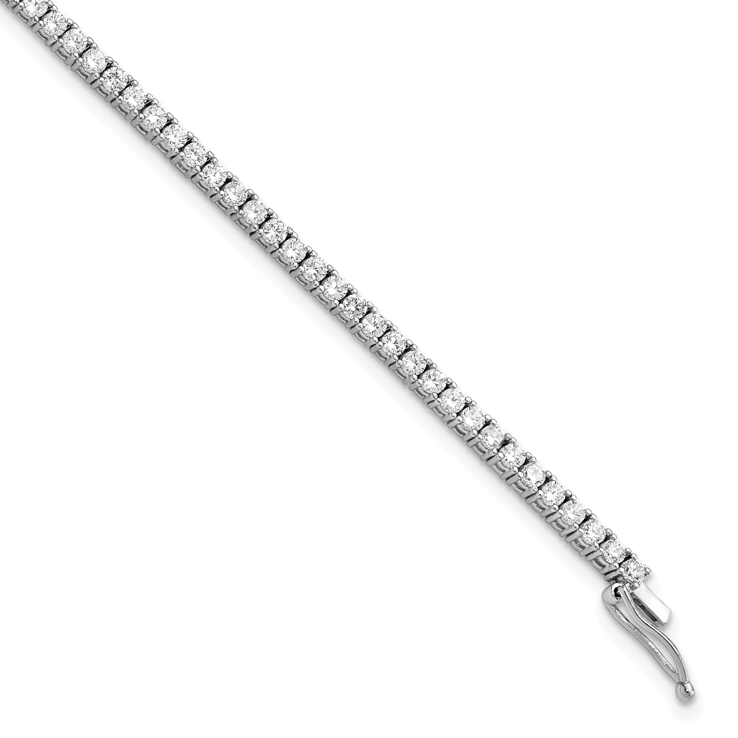 Sterling Shimmer Sterling Silver Rhodium-plated 2mm CZ 81 Stone Bracelet Main image