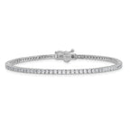 Sterling Shimmer Sterling Silver Rhodium-plated 2mm CZ 93 Stone 8 inch Bracelet