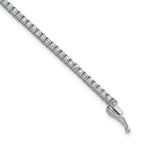 Sterling Shimmer Sterling Silver Rhodium-plated 2mm CZ 93 Stone 8 inch Bracelet
