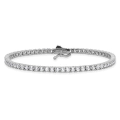 Sterling Shimmer Sterling Silver Rhodium-plated 2.5mm CZ 78 Stone 8 inch Bracelet