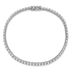 Sterling Shimmer Sterling Silver Rhodium-plated 2.5mm CZ 78 Stone 8 inch Bracelet