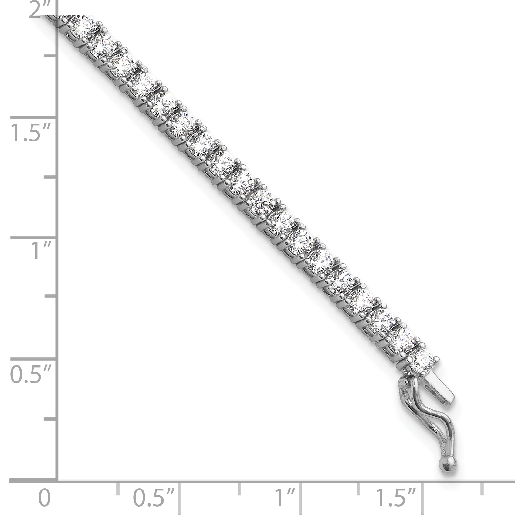 Sterling Shimmer Sterling Silver Rhodium-plated 2.5mm CZ 78 Stone 8 inch Bracelet