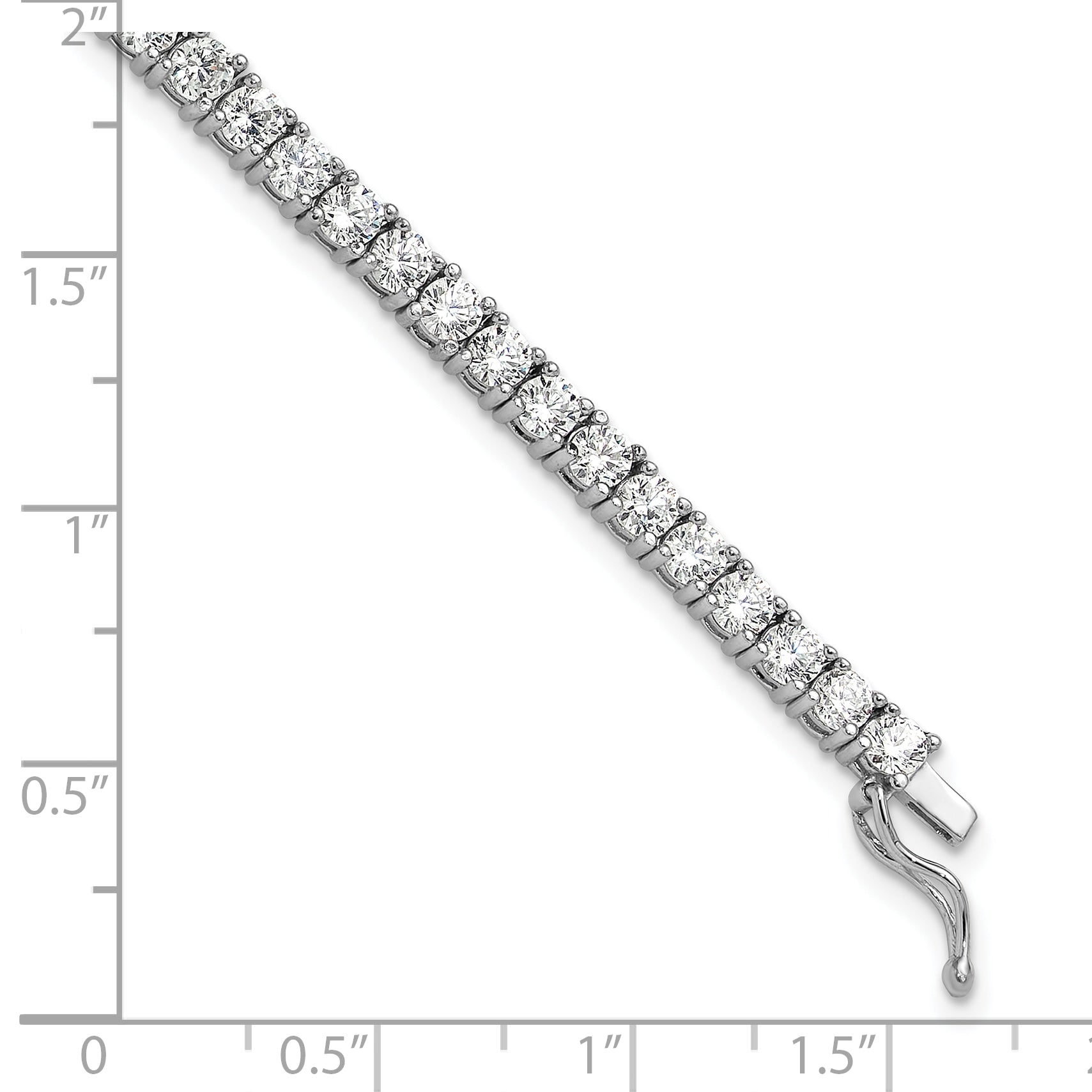 Sterling Shimmer Sterling Silver Rhodium-plated 3mm CZ 55 Stone 7 inch Bracelet