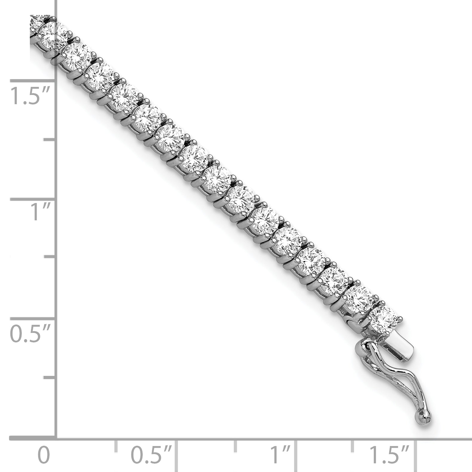 Sterling Shimmer Sterling Silver Rhodium-plated 3mm CZ 62 Stone 8 inch Bracelet