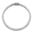 Sterling Silver Rhodium Plated CZ 47 Stone 8in Bracelet