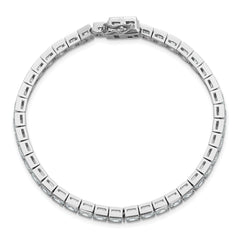 Sterling Shimmer Sterling Silver Rhodium-plated 7 inch 40 Stone CZ Bracelet