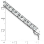Sterling Silver Rhodium Plated CZ 47 Stone 8in Bracelet