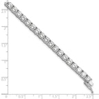 Sterling Shimmer Sterling Silver Rhodium-plated 4.5mm CZ 37 Stone 7 inch Bracelet