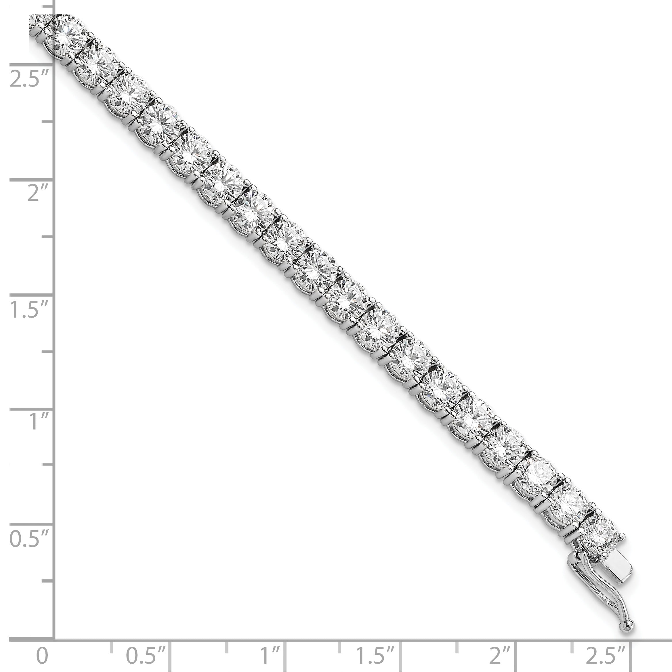 Sterling Shimmer Sterling Silver Rhodium-plated 4.5mm CZ 37 Stone 7 inch Bracelet