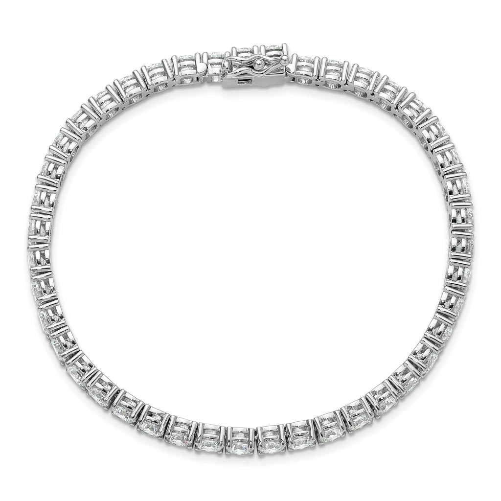 Sterling Shimmer Sterling Silver Rhodium-plated 4.5mm CZ 43 Stone 8 inch Bracelet