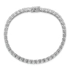 Sterling Shimmer Sterling Silver Rhodium-plated 4.5mm CZ 43 Stone 8 inch Bracelet