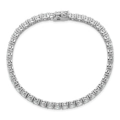 Sterling Shimmer Sterling Silver Rhodium-plated 4.5mm CZ 43 Stone 8 inch Bracelet