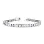 Sterling Shimmer Sterling Silver Rhodium-plated 4.5mm CZ 43 Stone 8 inch Bracelet