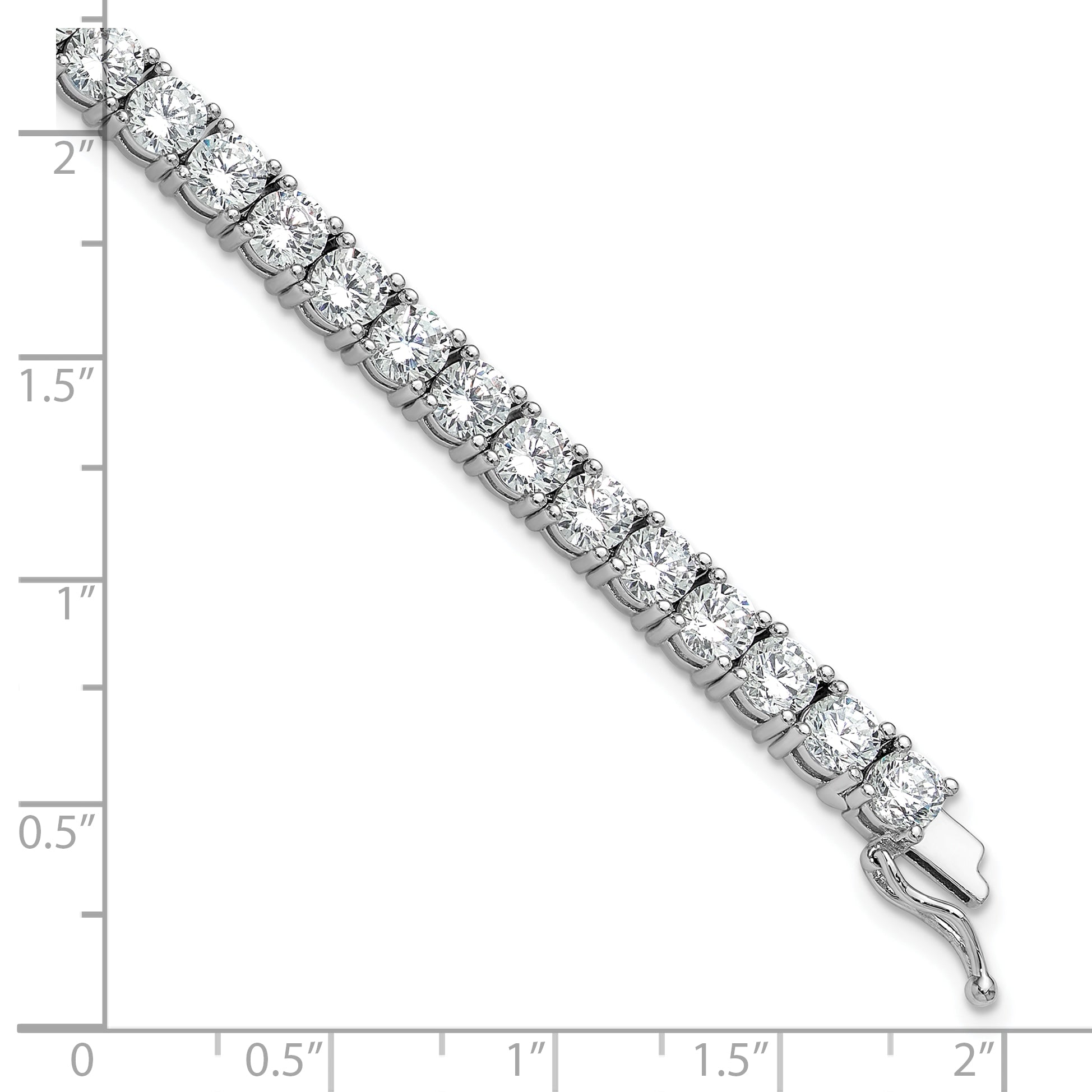 Sterling Shimmer Sterling Silver Rhodium-plated 4.5mm CZ 43 Stone 8 inch Bracelet
